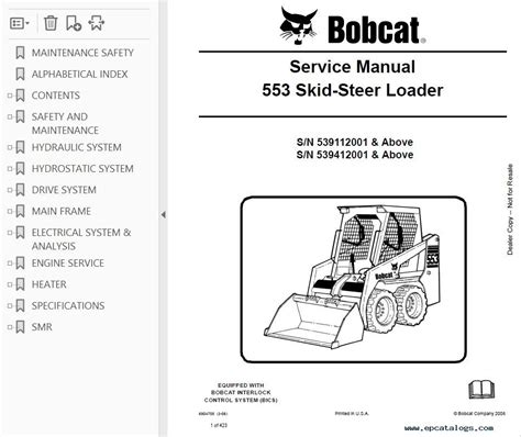 bobcat 553 skid loader|bobcat 553 owners manual.